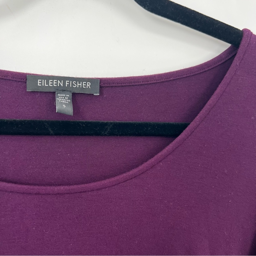 Eileen Fisher Women Rayon Lycra Purple Long Sleeve Top Shirt Small Tee Blouse S - Picture 2 of 5